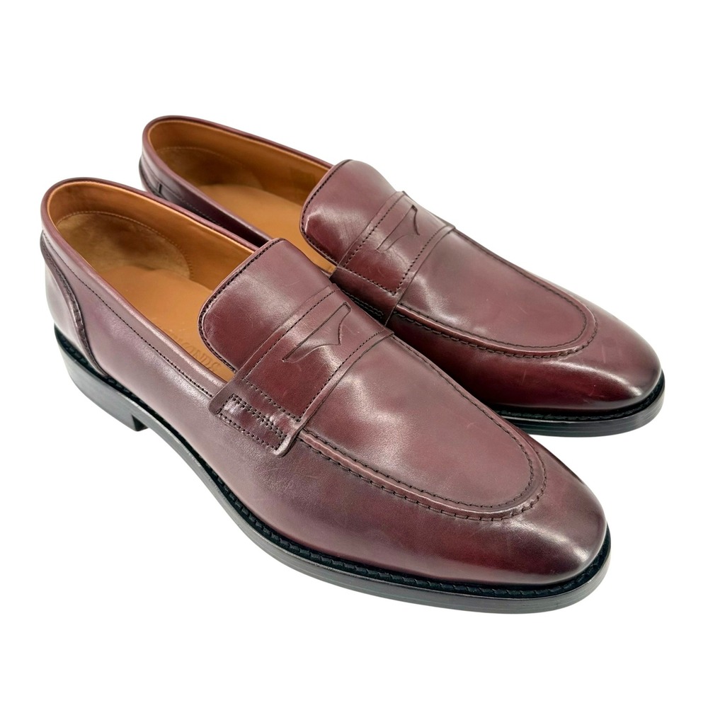 Allen Edmonds Eli Mens Burgundy Leather Penny Loafer Dress Shoes Moc Toe NEW